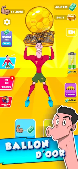 Lifting Ronaldo (Тренировка Роналду) [МОД: Меню, Бесконечные монеты и Открытые уровни] Screenshot 1
