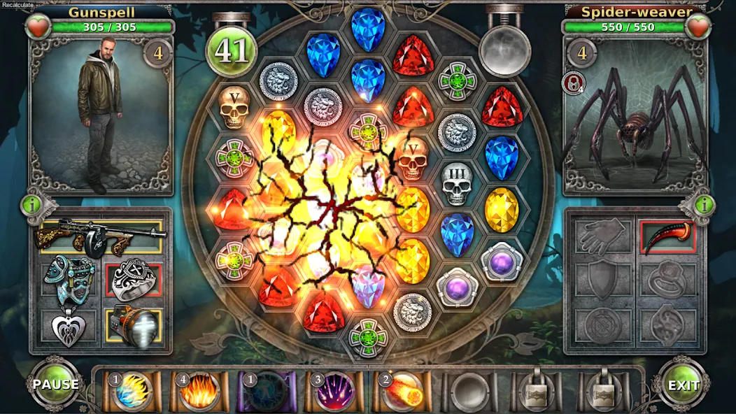 Gunspell - Match 3 Puzzle RPG (Ганспелл) [МОД: Все открыто, Дополнительные деньги и Меню MOD] Screenshot 5
