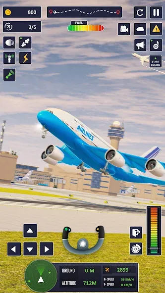 Airplane Game Flight Simulator [МОД: Бесконечные деньги, Монеты и Мега MOD] Screenshot 1