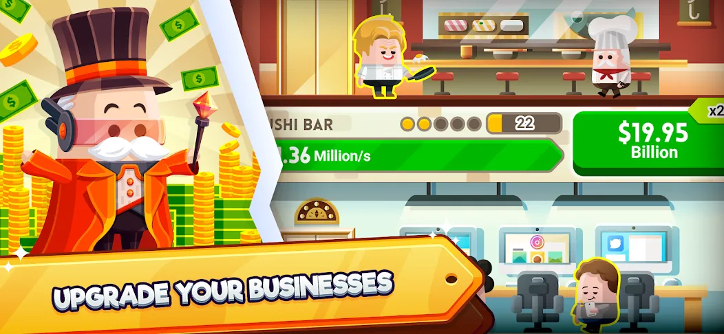 Cash, Inc. Fame & Fortune Game [МОД: Меню, Бесконечные монеты и Открытые уровни] Screenshot 3