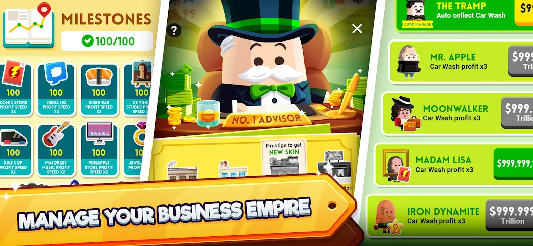 Cash, Inc. Fame & Fortune Game [МОД: Меню, Бесконечные монеты и Открытые уровни] Screenshot 4