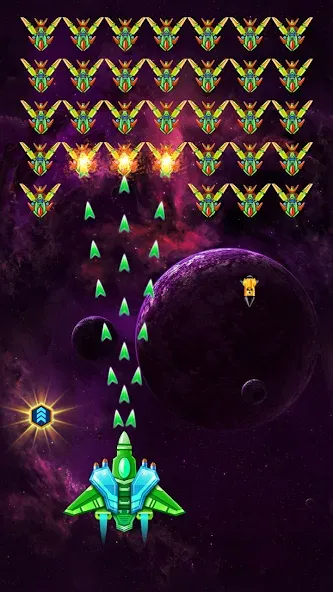 Galaxy Attack: Shooting Game (Гэлэкси Аттак) [МОД: Все открыто, Дополнительные деньги и Меню MOD] Screenshot 1