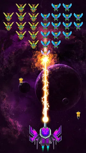 Galaxy Attack: Shooting Game (Гэлэкси Аттак) [МОД: Все открыто, Дополнительные деньги и Меню MOD] Screenshot 3