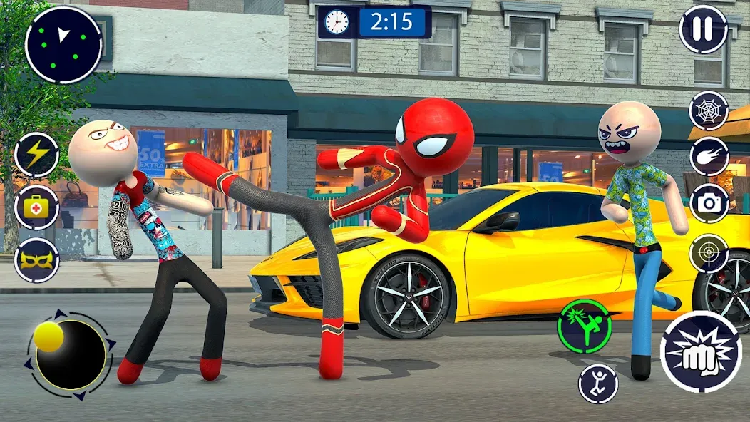 Spider Stickman Rope Hero Game [МОД: Много денег, Монет и Все открыто] Screenshot 3