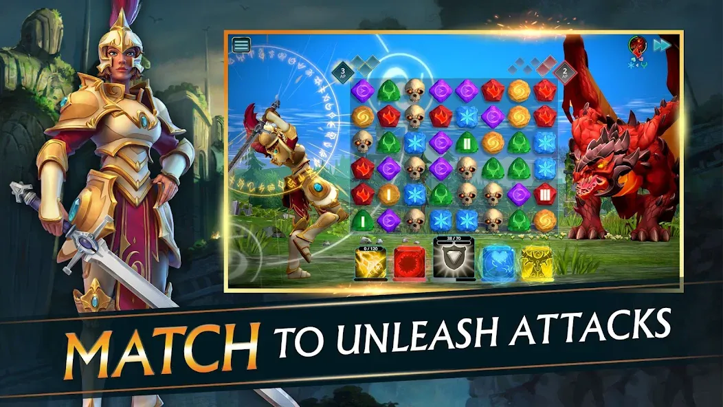 Puzzle Quest 3 - Match 3 RPG (Пазл Квест 3) [МОД: Меню, Бесконечные монеты и Открытые уровни] Screenshot 1