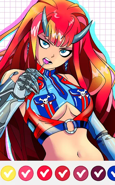 Anime Manga Color by Numbers [МОД: Деньги, Монеты и Меню MOD] Screenshot 1