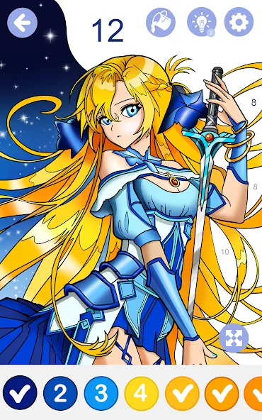 Anime Manga Color by Numbers [МОД: Деньги, Монеты и Меню MOD] Screenshot 2