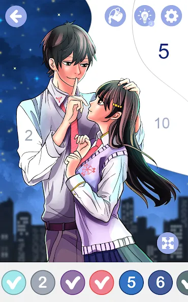 Anime Manga Color by Numbers [МОД: Деньги, Монеты и Меню MOD] Screenshot 5