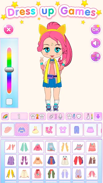 Chibi Doll Dress Up Games [МОД: Все открыто, Дополнительные деньги и Меню MOD] Screenshot 1
