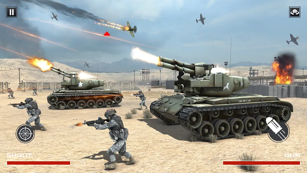 FPS War Games- Aircrafts Games [МОД: Много монет, Открытые уровни и Мега MOD] Screenshot 2
