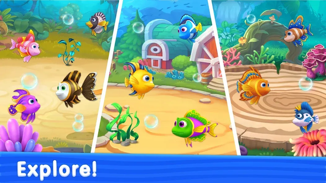 Solitaire TriPeaks: Aquarium (Солитер ТриПикс) [МОД: Бесконечные деньги, Монеты и Мега MOD] Screenshot 3