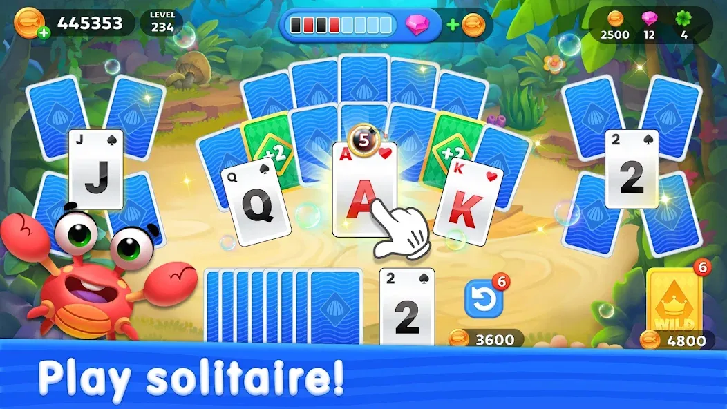 Solitaire TriPeaks: Aquarium (Солитер ТриПикс) [МОД: Бесконечные деньги, Монеты и Мега MOD] Screenshot 4