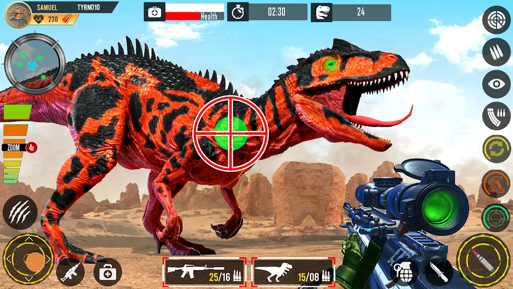 Real Dino Hunting Gun Games (Риал Дино Хантинг Ган Геймс) [МОД: Много монет, Открытые уровни и Мега MOD] Screenshot 1