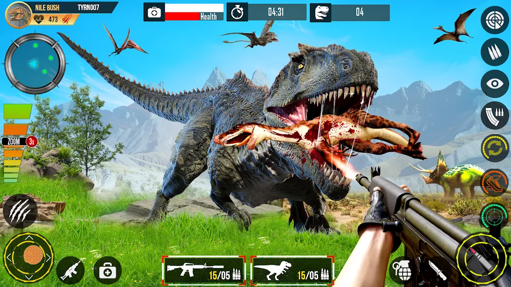 Real Dino Hunting Gun Games (Риал Дино Хантинг Ган Геймс) [МОД: Много монет, Открытые уровни и Мега MOD] Screenshot 2