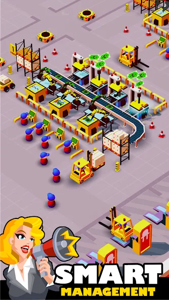Idle Smartphone Tycoon Factory (Смартфон Фабрика Айдл Тайкун) [МОД: Деньги, Монеты и Меню MOD] Screenshot 1