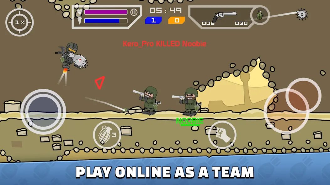 Mini Militia - War.io (Мини Милития) [МОД: Меню, Бесконечные монеты и Открытые уровни] Screenshot 1