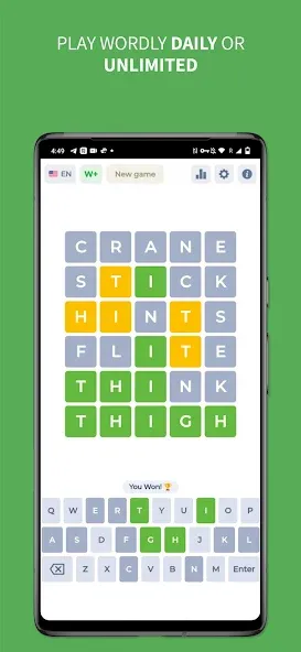 Wordly - Daily Word Game [МОД: Много денег, Монет и Все открыто] Screenshot 1