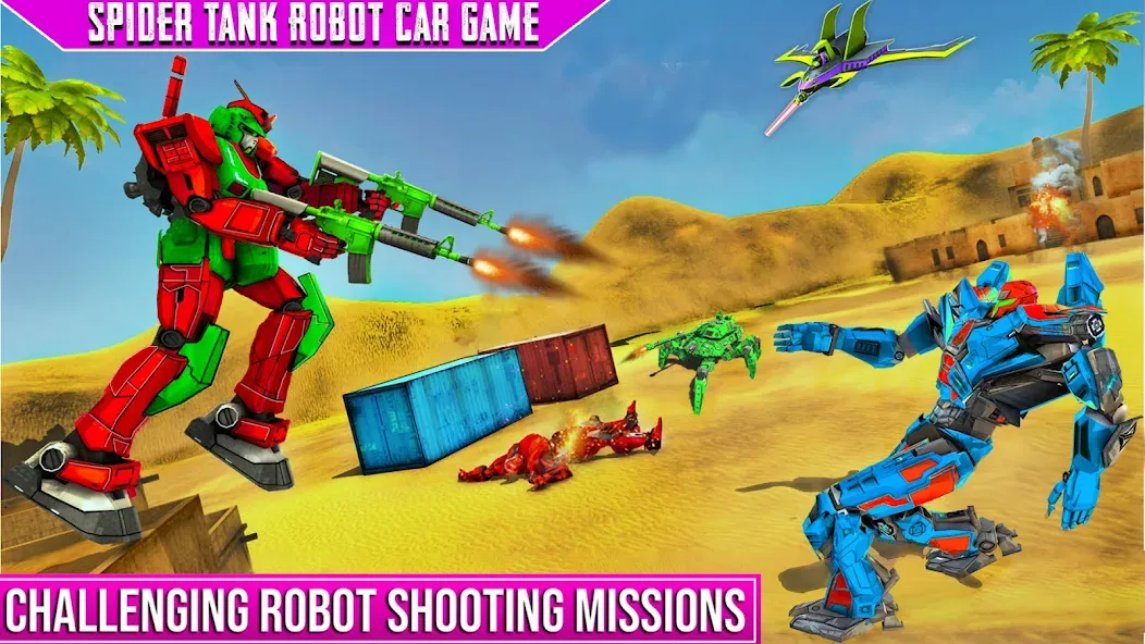 Spider Mech Wars - Robot Game [МОД: Много монет, Открытые уровни и Мега MOD] Screenshot 4