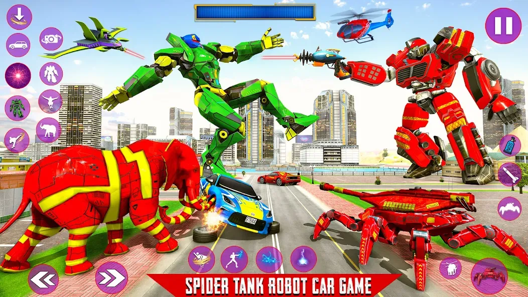 Spider Mech Wars - Robot Game [МОД: Много монет, Открытые уровни и Мега MOD] Screenshot 5