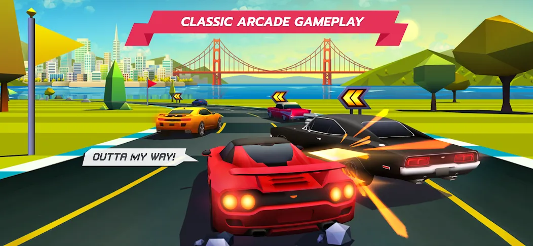 Horizon Chase – Arcade Racing (Хорайзон Чейс) [МОД: Все открыто, Дополнительные деньги и Меню MOD] Screenshot 1