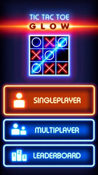 Tic Tac Toe Glow: 2 Players [МОД: Деньги, Монеты и Меню MOD] Screenshot 1