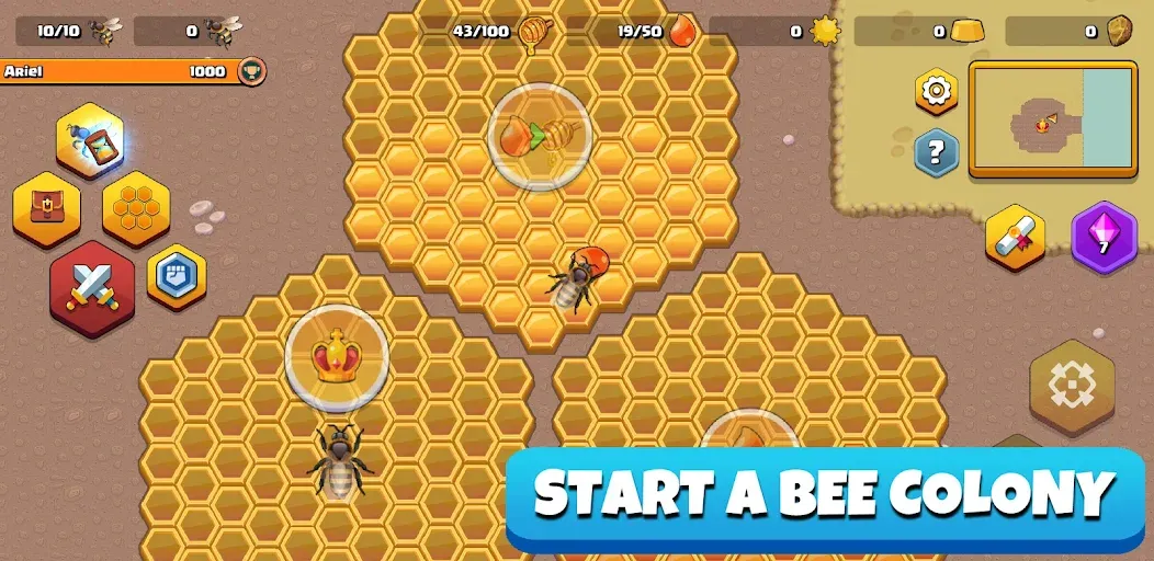 Pocket Bees: Colony Simulator (Покет Биз) [МОД: Все открыто, Дополнительные деньги и Меню MOD] Screenshot 1
