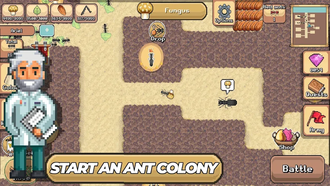Pocket Ants: Colony Simulator (Покет Муравьи) [МОД: Все открыто, Дополнительные деньги и Меню MOD] Screenshot 1