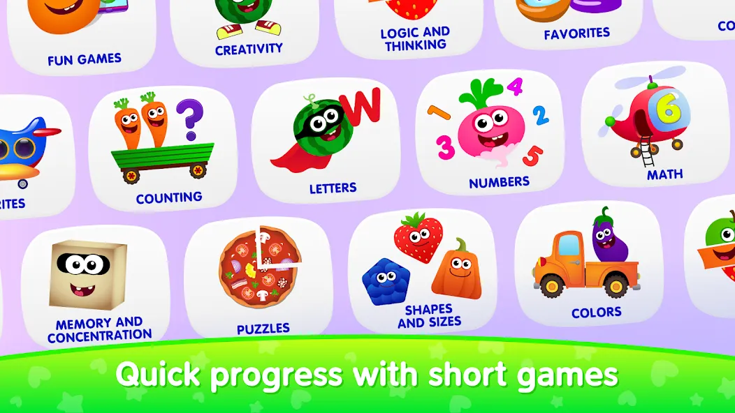 Educational games for kids 2-4 [МОД: Меню, Бесконечные монеты и Открытые уровни] Screenshot 1