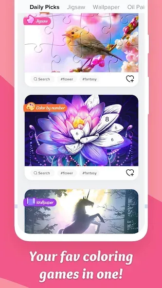 Coloring Game: Paint by Number [МОД: Бесконечные деньги, Монеты и Мега MOD] Screenshot 1