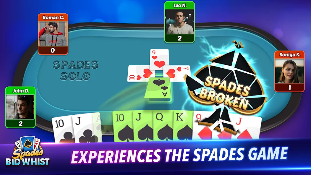 Spades: Bid Whist Classic Game (Бид Вист Классик) [МОД: Много монет, Открытые уровни и Мега MOD] Screenshot 3
