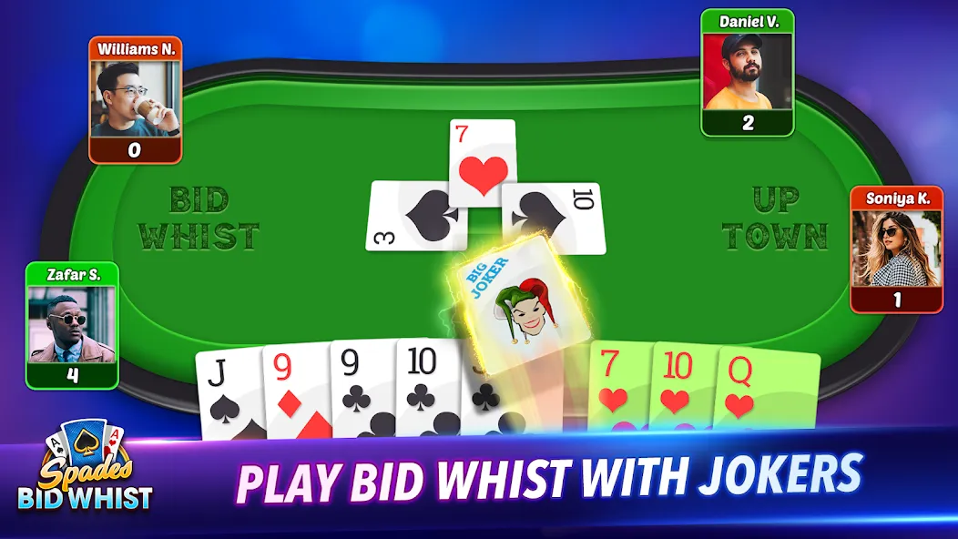 Spades: Bid Whist Classic Game (Бид Вист Классик) [МОД: Много монет, Открытые уровни и Мега MOD] Screenshot 4