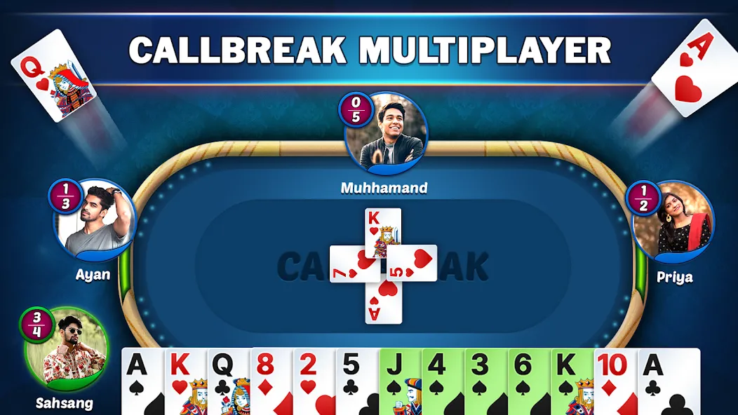 Callbreak Star - Card Game (Коллбрик Стар) [МОД: Много монет, Открытые уровни и Мега MOD] Screenshot 1