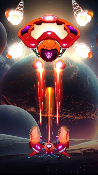 Galaxy Attack - Space Shooter (Гэлэкси Атак) [МОД: Деньги, Монеты и Меню MOD] Screenshot 1