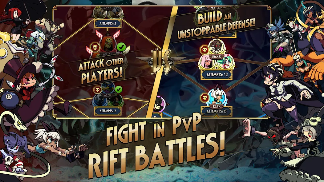 Skullgirls: Fighting RPG (Скулгрлз) [МОД: Много денег, Монет и Все открыто] Screenshot 5
