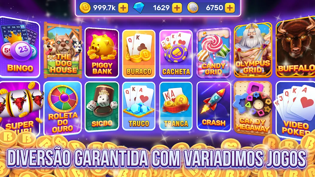 Bacana Games: Buraco & Slots (Бакана Геймс) [МОД: Деньги, Монеты и Меню MOD] Screenshot 1