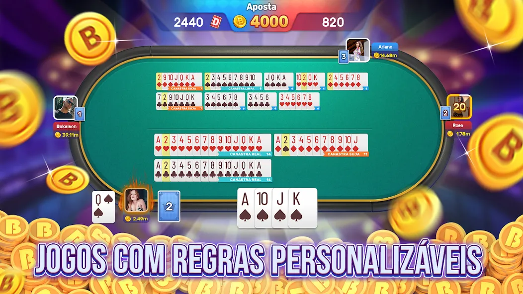 Bacana Games: Buraco & Slots (Бакана Геймс) [МОД: Деньги, Монеты и Меню MOD] Screenshot 2