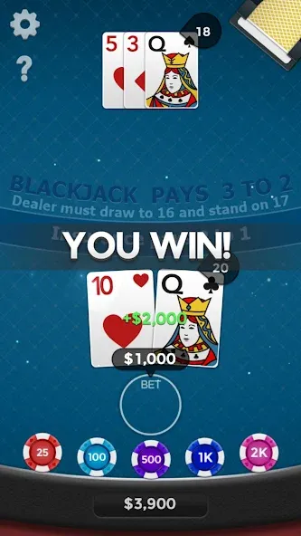 Blackjack 21 [МОД: Много монет, Открытые уровни и Мега MOD] Screenshot 4
