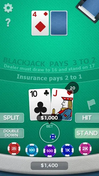 Blackjack 21 [МОД: Много монет, Открытые уровни и Мега MOD] Screenshot 5
