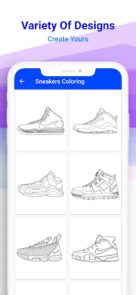 Basketball Shoes Coloring Book (Раскраска кроссовок для баскетбола) [МОД: Много монет, Открытые уровни и Мега MOD] Screenshot 3