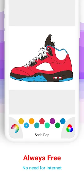 Basketball Shoes Coloring Book (Раскраска кроссовок для баскетбола) [МОД: Много монет, Открытые уровни и Мега MOD] Screenshot 4