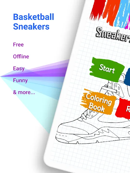 Basketball Shoes Coloring Book (Раскраска кроссовок для баскетбола) [МОД: Много монет, Открытые уровни и Мега MOD] Screenshot 5