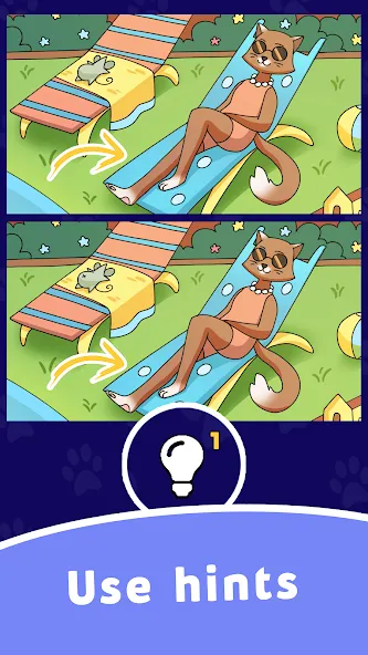 Find Differences: Cute Cats [МОД: Все открыто, Дополнительные деньги и Меню MOD] Screenshot 5
