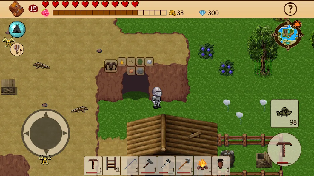 Survival RPG: Open World Pixel (Сурвайвл РПГ) [МОД: Меню, Бесконечные монеты и Открытые уровни] Screenshot 1