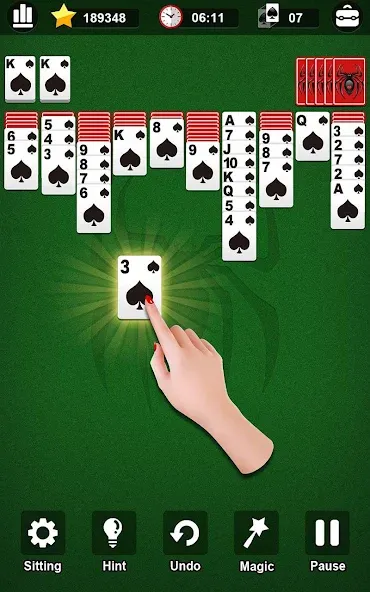 Spider Solitaire [МОД: Деньги, Монеты и Меню MOD] Screenshot 1