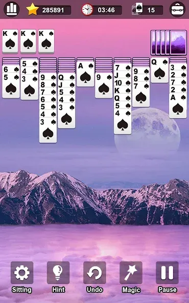 Spider Solitaire [МОД: Деньги, Монеты и Меню MOD] Screenshot 2