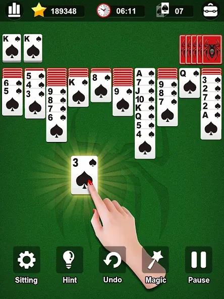 Spider Solitaire [МОД: Деньги, Монеты и Меню MOD] Screenshot 5