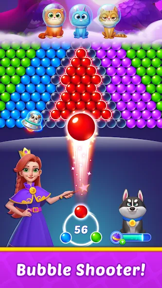 Bubble Shooter Kingdom [МОД: Много монет, Открытые уровни и Мега MOD] Screenshot 2