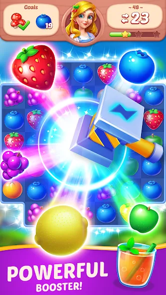 Fruit Diary - Match 3 Games [МОД: Все открыто, Дополнительные деньги и Меню MOD] Screenshot 3