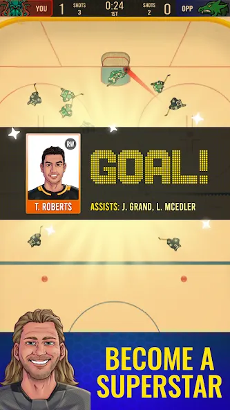 Superstar Hockey (уперстар Хоккей) [МОД: Меню, Бесконечные монеты и Открытые уровни] Screenshot 3