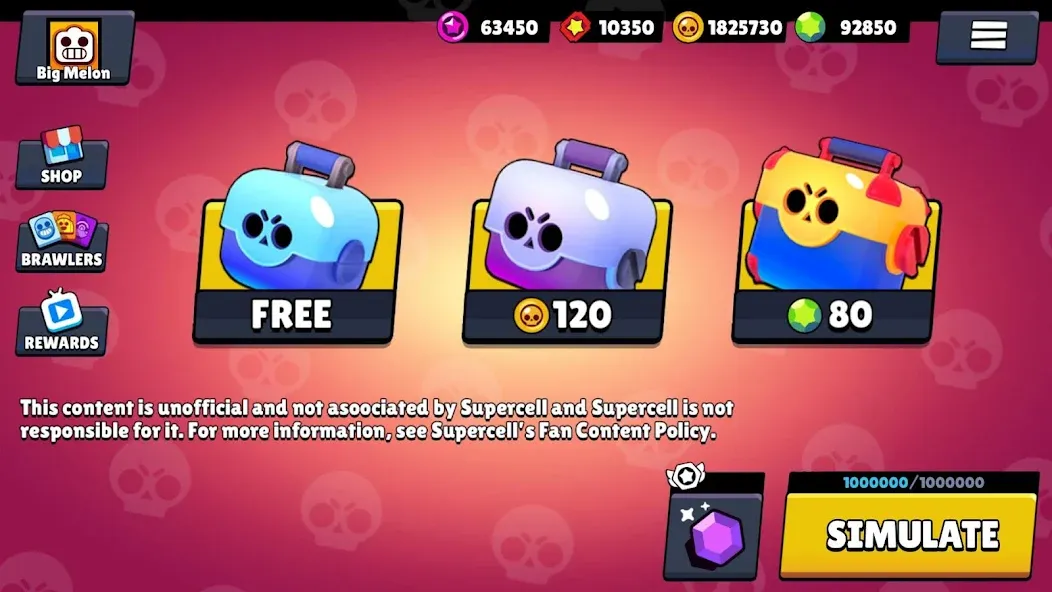 Box Simulator for Brawl Stars [МОД: Много монет, Открытые уровни и Мега MOD] Screenshot 1